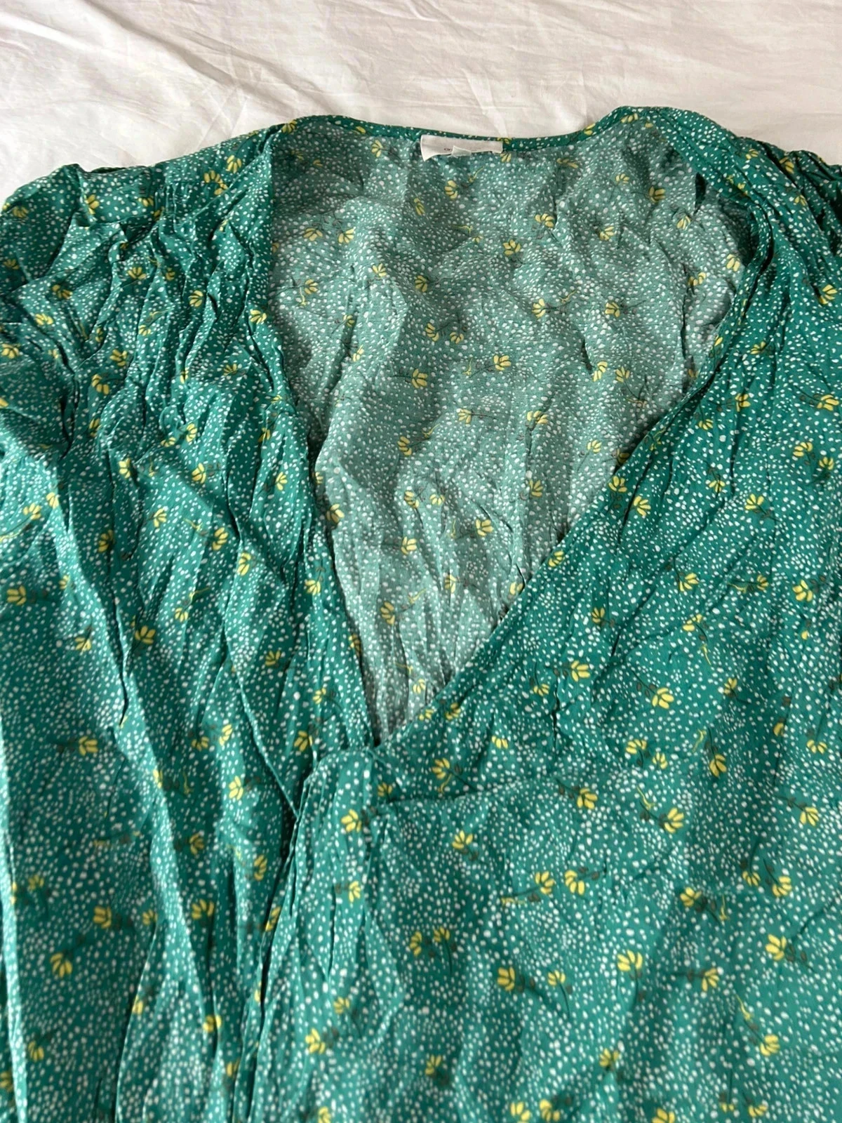 Lange groene jurk met vintage patronen van Grace & Mila – photo 6